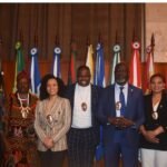 Da esquerda para a direita estão, Laris Shiloh Komando, Ivo Komando, Eloísa Reis, Wallace Silva (Diplomata Apóstolo Daniel Manuari, Pocha Moçambique e Eliane Santos.